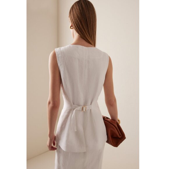 Posse Emma Linen Vest in Ivory - Picture 5 of 6